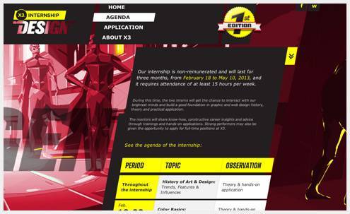 01-The-X3-Internship-Program-copy 20+华丽的重设计的网页设计创意