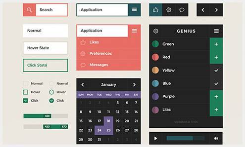 45个新鲜的Web和移动设备用户界面PSD文件套件