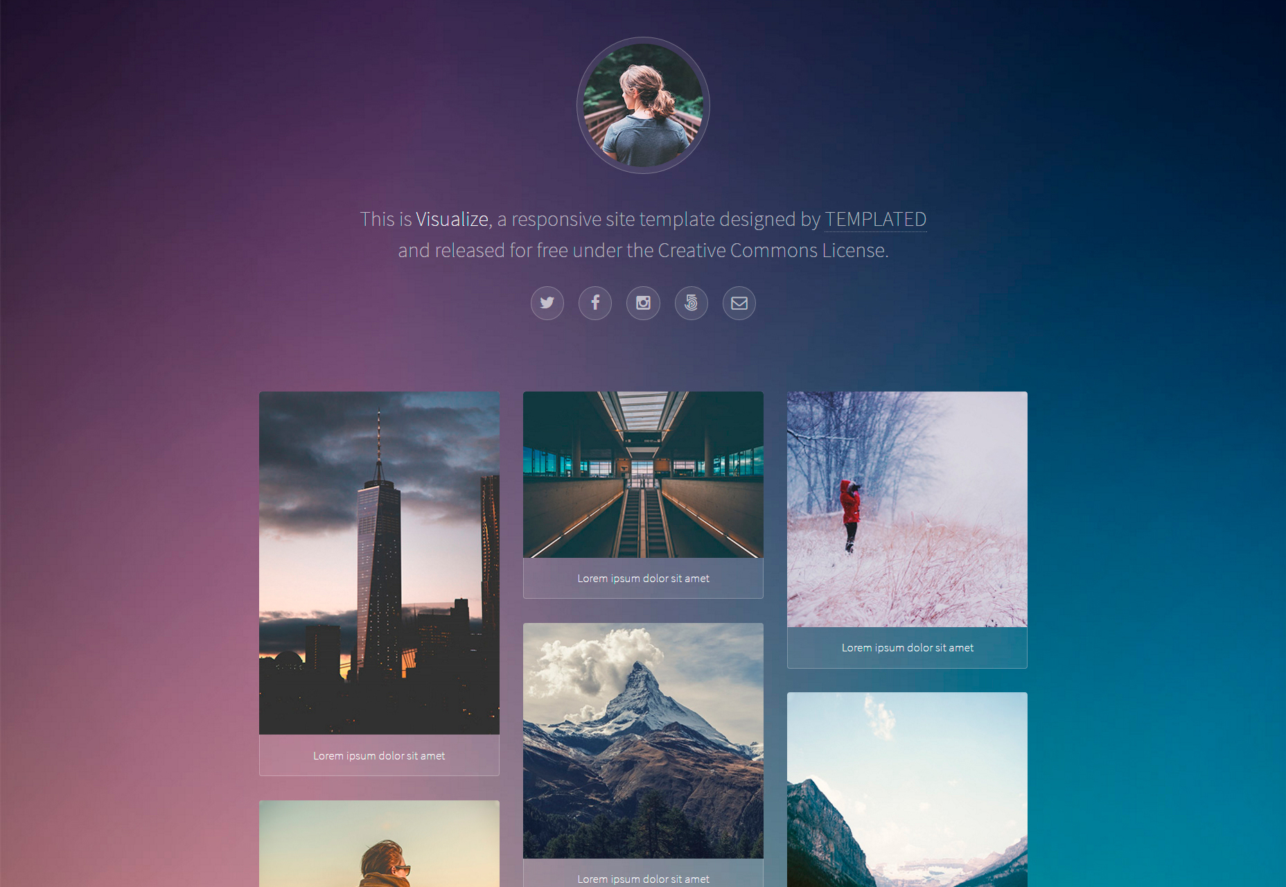 Visualize: Nice Responsive Web Portfolio Template