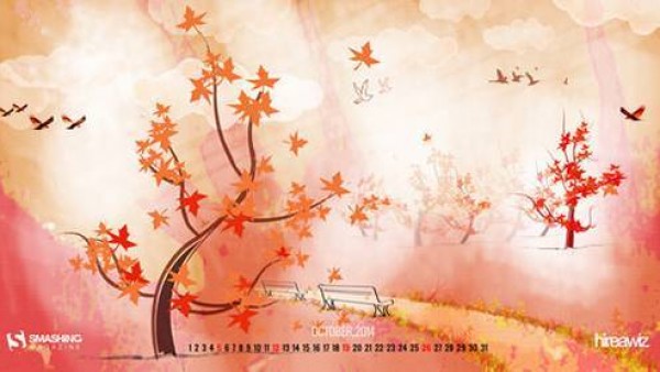 2014年10月日历桌面壁纸精选
