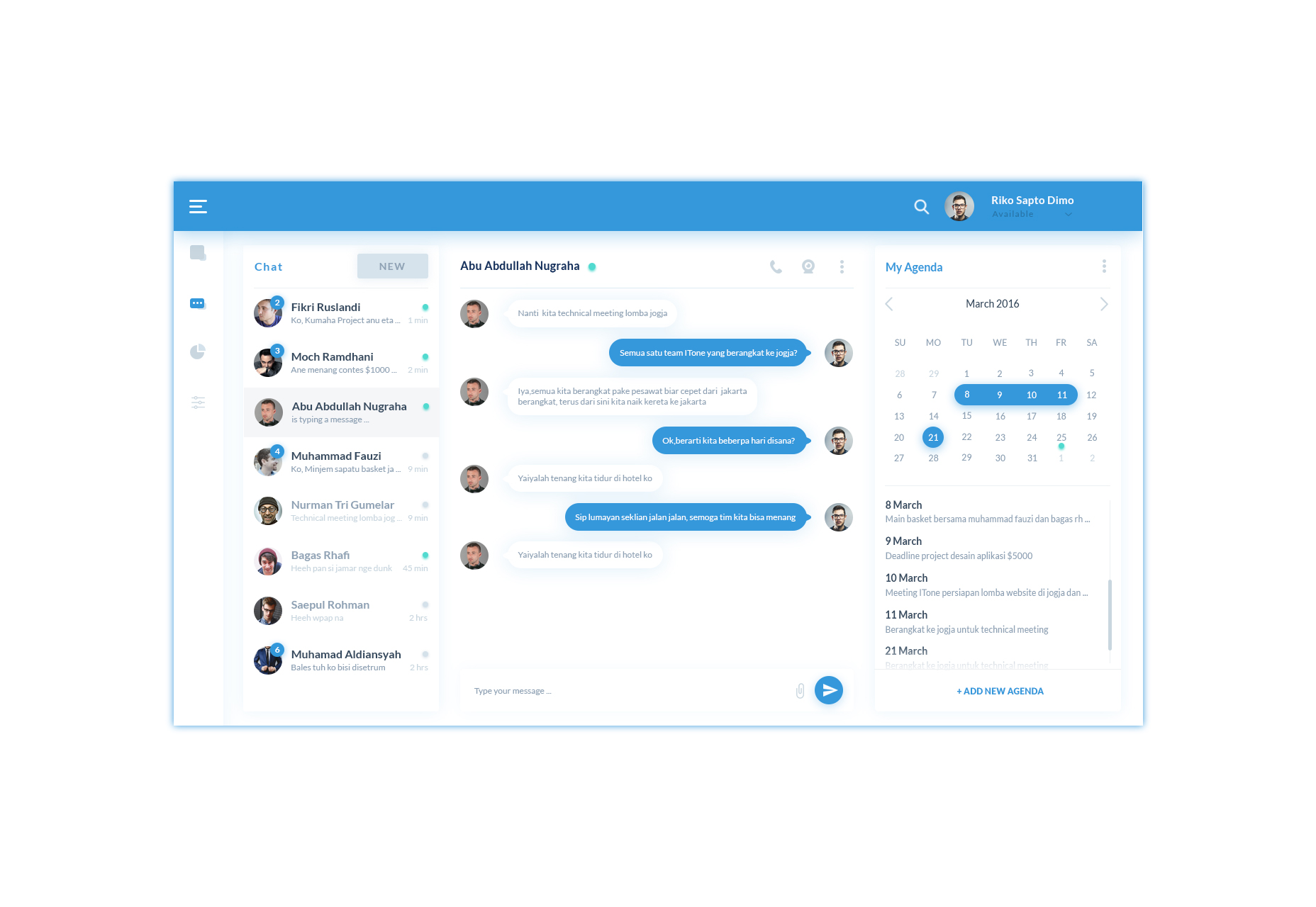 Chat Dashboard PSD  Layout 